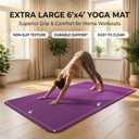 Large Yoga Mat 6'x 4'（72”x 48”）—1/4" &1/3" Extra Wide Exercise Mat 183cm x 122cm Large Exercise Mat Big Home Yoga Mat Pilates Mat,Non Slip,Thick,TPE Workout Mat,for Women & Men, Yoga, Pilates, Gym and Floor Workouts Pilates