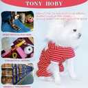 TONY HOBY Dog Pajamas 4 Legged Pet Clothes with Waffle Stripes, Dog Jumpsuit Pajamas for Medium Small Dogs (Red, Girl, XL)