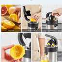 Electric Citrus Juicer Squeezer, Orange Juicer with Two Interchangeable Cones, Suitable for orange, lemon and Grapefruit, Brushed Stainless Steel, Easy to Clean and Use (Black+Silver)