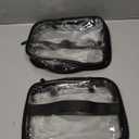 Black Transparent Cosmetic Bag Waterproof Handbag Portable Travel Work Make Up Kit Double Zipper Storage Bag, 2 PCS