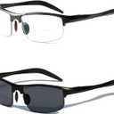 Aluminum Magnesium Multifocal Lens Reading Glasses Men Presbyopia Hyperopia Bifocal Glasses Sun Photochromic Sunglasses NX (Black)