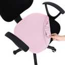 Smiry Stretch Jacquard Office Computer Chair Seat Covers, Removable Washable Anti-dust Desk Chair Seat Cushion Protectors - Pink