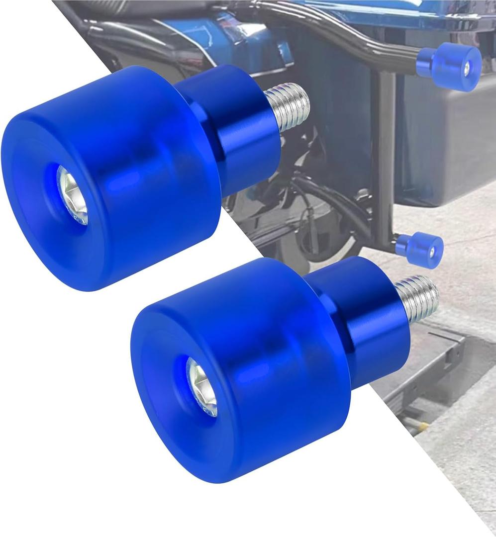 HDBUBALUS Motorcycle Decorative Wheel M12 Screw Rotatable Crash Bar End Sliders Engine Guard Collision Protector Fit for Harley Saddlebag Guard Engine Guard Bar 2Pcs (All Blue)