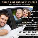 Matte Black Rim Touch Up Paint, Efficient Wheel Paint Pen for Metal, Also Match Flat Black, Quick and Easy Repair Curb Rash, Car, Faucet and More, Universal and Color Accurate, Long lasting