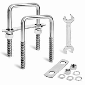 2 Sets Heavy Duty Square u Bolts M12 Thread Size,304 Stainless Steel u-Bolts 3-1/16" W x 4-1/2" L,with Nuts,Bolt Plate and washers (2, M12 x 3-1/16" W x 4-1/2" L)