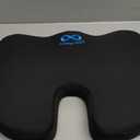 Everlasting Comfort Doctor Recommended Memory Foam Seat Cushion for Office Chairs & Car - Ergonomic Office Desk Accessories - Cushions for Tailbone Pain Relief, Sciatica & Back Support Pillow (Large, 01. Black)