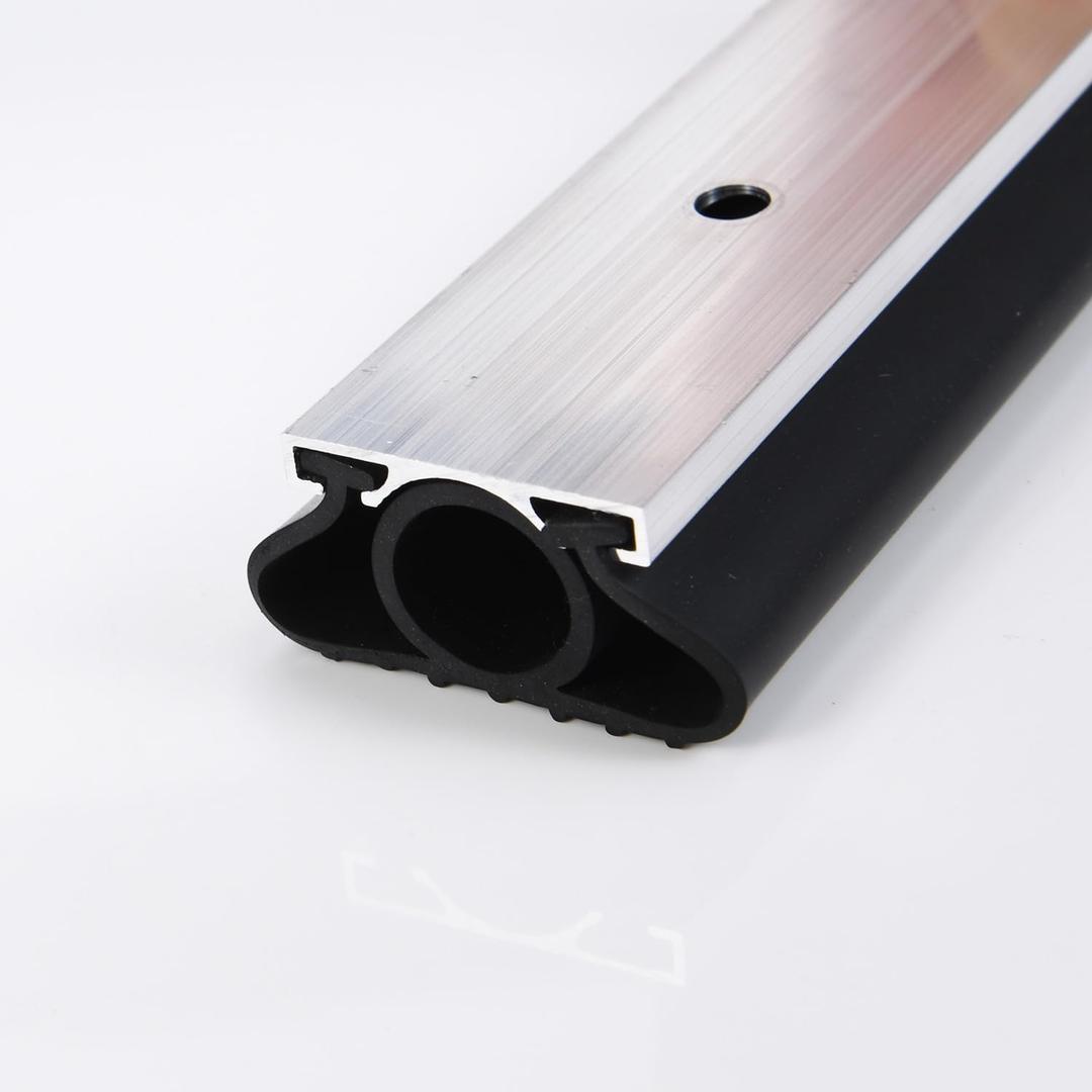 BOWSEN Heavy-Duty U+O Ring Universal Garage Door Bottom Seals Weatherstrip Rubber with Aluminum Track Retainer Kit, Black (15FT, 1-5/8" Width)