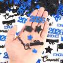 3 x Blue and Black Graduation Confetti, 200 Pcs Glitter Graduation Table Decorations 2026 for Grad Party Graduation Table Decorations