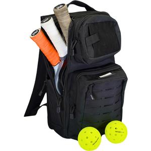Professor Pickleball CourtCommander Backpack - Small and Efficient Pickleball Bag - Holds 4 Paddles, 6 Balls and Cup Holder - Tactical Style Lightweight Pickleball Backpack