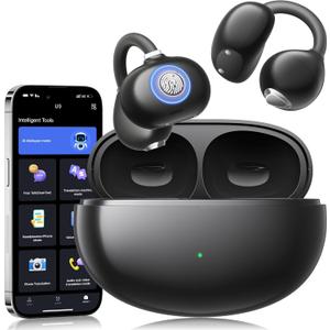 AI Translation Earbuds Real Time 163 Languages Audifonos Traductores Ingls Espaol, Translator Earbuds Bluetooth 5.4 with APP, 2-Way Voice Translator Earphones for Travel Business Learning