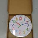 AIRUIFU Learning Clock for Kids-Telling Time Easily Non Ticking Battery Operated Silent Colorful Teaching Time Clock Decorative for Kids Room Classroom School Playroom (10 Inch)
