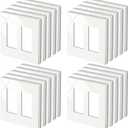 20 Pack BESTTEN 2-Gang Screwless Wall Plate, USWP4 Glossy Off White, Decorator Outlet Cover, H4.69 x W4.73, Faceplate for Light Switch, Dimmer, USB, GFCI, Receptacle
