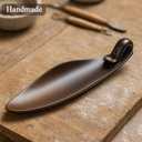 Incense Stick Holder Burner Cone Ash Catcher Tray Censer Ceramic for Yoga Home Office (Light Brown Leaf)