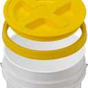 Gamma2 Gamma Seal Lid for Utility Buckets - Fits 3.5, 5, 6 & 7 gallon buckets, Yellow, Made in USA