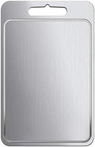 Titanium Cutting Board, 16.92" x 12.59", 100% Pure Titanium Chopping Board for Meat, Fruits & Vegetables, Dishwasher Safe, Juice Grooves
