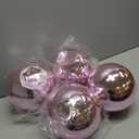 Zubebe 4 Pcs Extra Large Christmas Ball Ornaments 8'' (200 Mm) Giant Oversized Plastic Xmas Ball Big Hanging Christmas Tree Ornaments for Holiday Party Outdoor Decor(Light Pink) 