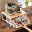 Funecy Coffee Pod Drawer,Coffee Machine Storage Rack,Home Kitchen Counter Coffee Bar Organizer,Storage Basket Drawer (White)