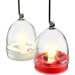 4 x Solar Lantern Candle Tea Lights - 2Pcs Outdoor Candle Lamp FLameless Flicker, LED Candles Light Solar Powered Lanterns Home Decor for Patio Garden Camping Party