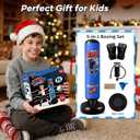Punching Bag for Kids 8-12, 63" Ninja Inflatable Boxing Bag with Gloves, Kids Punching Bag Gifts for Boys & Girls, 5-in-1 Boxing Set for Practicing Karate & Taekwondo