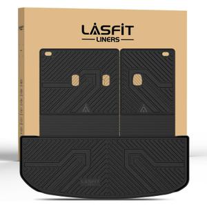 LASFIT Cargo Trunk Mat & Backrest Mats for Hyundai Palisade 2025 2024 2023 2022 2021 2020 All Weather TPE Custom Fit Car Trunk Mats Cargo Liner & Seatback Mats Accessoires, Black