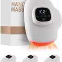 Cordless Hand Massager with Heat and Compression, Red Light Therapy for Hand and Wrists, 4-Layer Airbags, 3 Modes & Intensities, 3 Color Light, Rechargeable 4000mAh, LCD Display for Home Use