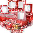 Joottuan 30 Pcs Valentine's Day treat Boxes with Window 9 x 9 x 2.5 inch Valentine Cookies Boxes Candy Bakery Container for Valentine Favors Weddings Candy Sweet Crafts Party Favor Supplies