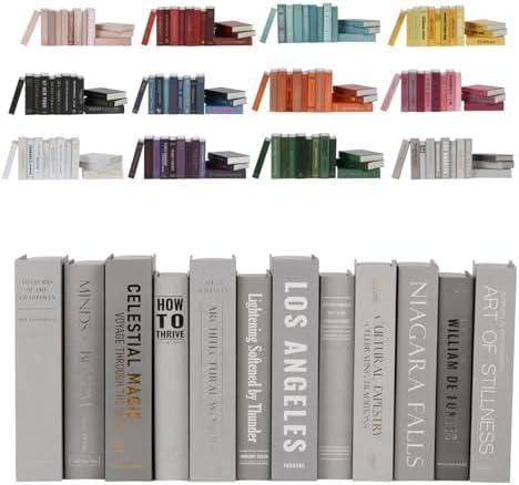 colorbloc 9 Decorative Faux Books, Grey Coffee Table Books, Modern Home Decor Accents
