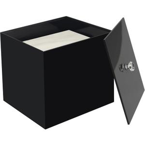 Weiai Face Towel Box, Acrylic Facial Disposable Towelettes Holder Container for XL Face Towels and Protects from Dust, Black