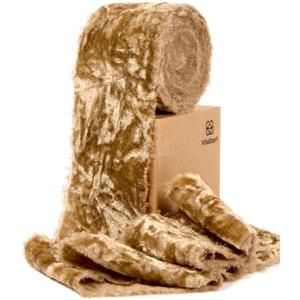 4 x Vitalizart Khaki Velvet Ribbon 2" Christmas Handmade Frayed Edges Glossy Ribbon for Gift Wrapping Tree Ornaments Wreath Garland Holiday Decorations 3 Yd Brown