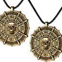 2PCS Pirate Coin Necklace, Pirate Skull Necklace for Kids, Halloween Costume Accessories for Pirate Party Cosplay