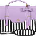 MATEIN Laptop Tote Bag for Women, 15.6 inch Cute Computer Sleeve Case Briefcase with RFID Pocket for Nurse Teacher, Lightweight Messenger Carrying Shoulder Handbag, Sister Gift for Office Work, Purple