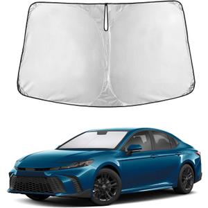 EcoNour Windshield Sunshade Compatible for Toyota Camry 2025 2026, Hybrid, LE, SE, SE Nightshade, XLE, XSE, TRD, Sun Visor for Front Windshield Sun Shade Cover, UV Heat Protector, Car Accessories