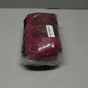 MITILLY Women's Floral Lace Long Puff Sleeve Ruffle High Neck A-Line Flowy Tiered Maxi Dress with Belt Small Wine Red S