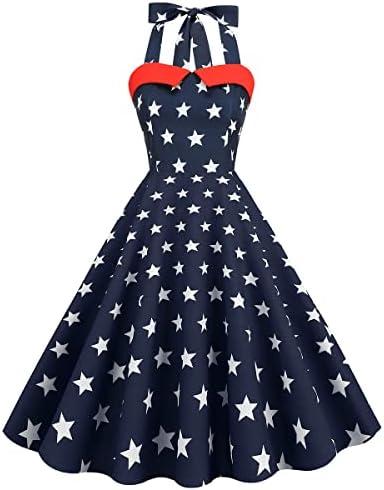 Women 50s 60s Vintage Sleeveless Polka Dot Cocktail Swing Dress Retro Audrey Hepburn Patchwork Midi Evening Rockabilly Dress M