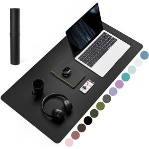 YSAGi Non-Slip Leather Desk Pad, Waterproof Laptop Computer Desk Keyboard Mat, Table Protector Blotter Mat, Large Mouse Pad for Office/Work/Home/Decor(Black, 31.5" x 15.7")