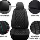 NS YOLO Leather Car Seat Covers,Universal Fit for Most Cars,SUVs and Sedans,Waterproof Luxury Leatherette Cushions, 5 Seats Protectors (Black, Full Set-5 Seats(Front and Rear))