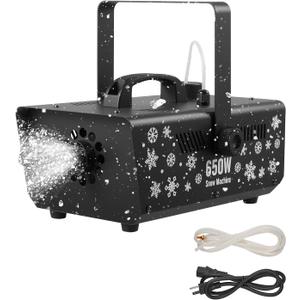 VEVOR Snow Machine, 650W Handheld/Hanging Fake Snow Maker, Snowmaking Machine with Portable Handle, Outdoor & Indoor Artificial Snowflake Maker for DJ Stage Parties Christmas Decor