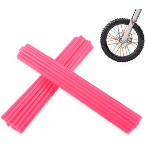 Spoke Skins Spoke Covers: 8-21 inch Rims Protector & Decoration for Dirt Bike | Bike | Bicycle | Wheelchair | Motorcycle - 72Pcs (pink)