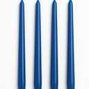 Dinil Orange Taper Candles 10 Inch Tapered Candles Set of 4 Unscented Taper Candles Decorative Long Candlesticks for Decoration, Festival, Dinner, Party Long Burning Time Blue