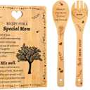 Birthday Gifts for Mom – "Recipe for a Special Mom" Bamboo Cutting Board Set with Engraved Unique Mom Birthday Gifts from Daughter or Son,Mother's Day,New Mom & Step Mom Gift