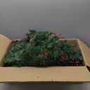 9 FT LED Christmas Garland with Pinecones Red Berries Bows Christmas Balls Candies, Multi-Function Christmas Garland with 50 Warm White LED Lights, 310 Branch Tips for Indoor Outdoor