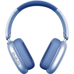 Wentronic Y01 Wireless Noise Canceling Headphones Bluetooth 5.3 Over Ear Headphones with Microphone, Hi-Res Audio, 48H Playtime, Foldable Comfortable Earpads, Compatible with iOS, Android, PC, Blue