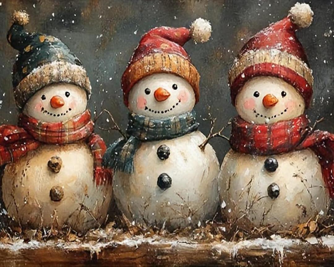 Clendo Christmas Paint by Numbers Kit for Adults- Snowman Adult Paint by Number Kits on Canvas Arts Crafts for Adults(16 x 20 Inch)