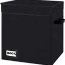 Collection Comic Book Storage Boxes, Protector Organizer 11.8" X 9.8" X 7.8" Collapsible Short Box Holds 160-180 Comic Book Heavy Duty Bin Container Holder Shelf (Small Black)