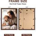 18x24 Picture Frame Set of 3, Dark Brown Wood Grain 18x24 Frames for Horizontal and Vertical Wall Mounting (3 pack,Walnut)