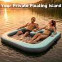 71" x 71" Inflatable Floating Dock for 2 Adults, 500 lbs Capacity Floating Island Platform with Mesh Water Hammock, UV and Puncture Resistant for Sunbathing, Lake Lounging and Water Relaxation, Large