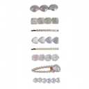 2 x 8PCS Pearl Hair Clips Set,Shiny Shell-Shaped Barrettes-Elegant Bridal Hair Accessories for Women&Girls,Wedding Gift(White)