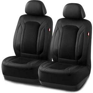 Rubbermaid Leather Mesh Car Seat Covers, Breathable Air Mesh Front Seat Cover, Universal Fit Slip-on Design, Airbag Compatible, Automotive Seat Protector for Most Cars, SUVs, Trucks, Vans-Black