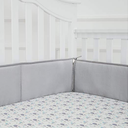 TILLYOU Baby Breathable Crib Bumper Pads for Standard Cribs Machine Washable Padded Crib Liner 100% Silky Soft Microfiber