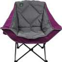 Northroad Oversized Foldable Camping Chair, Outdoor Padded Lawn Chair w/Cup Holder,Carry Bag for Beach, Hiking, and Picnics,Heavy-Duty 300-lbs Capacity, Purple